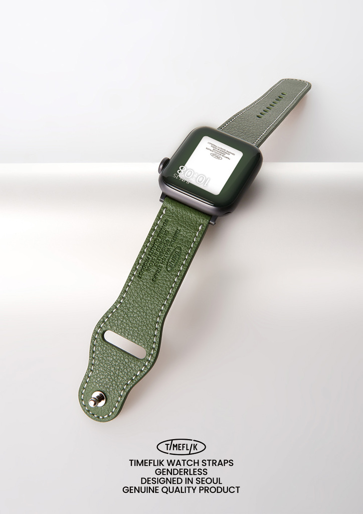 TIMEFLIK signature button stud vegan leather smartwatch strap (3 pieces)